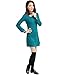 Allegra K Women Peter Pan Dress Bracelet Sleeve Button Down Back Short Dresses