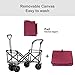 Goplus Collapsible Folding Wagon Cart, Utility Garden Cart Collapsible Outdoor Trolley with Sun/Rain Shade, Push Bar for Shopping, Beach, Lawn, Sports