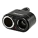 Two-Way(2 in 1) 12V DC Car Charger Cigar Cigarette Lighter Double Power Adapter Socket Splitter, Black