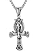 LineAve Stainless Steel Ankh Cross with Eye Pendant Necklace, Unisex, 8a0042