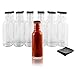 Wide Mouth Empty Sauce Bottles 12oz (12 Complete Bottles) Complete Set of Bottles with Shrink Sleeve, Bottles, and Lids (12 Pack)