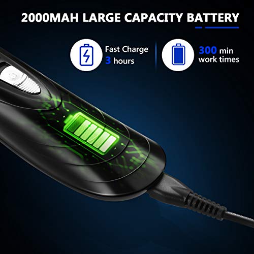 NICEAUTY Hair Clippers for Men, Electric Cordless Clippers for Hair Cutting, Professional Barber Clippers - Hair Beard Trimmers with 2 Guide Combs, Rechargeable Waterproof Hair Cut Kit for Men & Boys