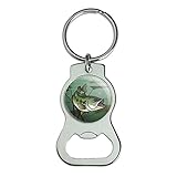 Bass Fish Swimming in River Bottle Cap Opener