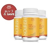 Nourish Beaute Hair Growth Vitamins - With Biotin and DHT Blockers for Hair Regrowth and Thickening, Nutraceutical Grade Hair Loss Supplement, Fast Hair Loss Treatment for Men and Women, 3 Pack