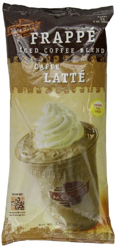 MOCAFE Frappe Caffe Latte Ice Blended Coffee, 3-Pound Bag Instant Frappe Mix, Coffee House Style Blended Drink Used in Coffee Shops