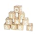 Tinkerton ABC 123 Blocks: Wood Alphabet Blocks with Numbers - 1.5” Wooden Letter & Number Cubes for Stacking, Building & Learning - For Kids 3 Months & Up - 21 Piece Set with Storage Bag