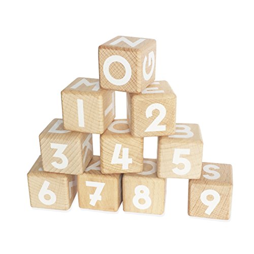 Tinkerton ABC 123 Blocks Wood Alphabet Blocks with Numbers 1.5” Wooden Letter & Number Cubes