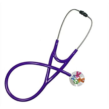 Stethoscope - Clinical Grade - Professional - Single Adult -150 Karma, White; Purple Tubing by Ultrascope