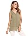 Zeagoo Women's Semi-Sheer V Neck Summer Button Chiffon Sleeveless Blouse Office Tank Top