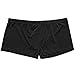 FEESHOW Men's Silky Boxer Briefs Shorts Bugle Pouch Underwear (Black, Large)