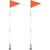 YARNOW 2 Sets 6ft Fiberglass Bike Safety Flags with Pole and Mount for Kids, Random Color, Outdoor Use