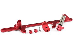WENJTP Throttle Cable Bracket Compatible with Holley 4500 Series Carburetor Throttle Cable Bracket Billet Aluminum Carburetor Bracket with Dual Return Springs Red