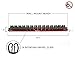 Olsa Tools Wall-Mounted Wrench Rack - Red Anodized Aluminum Rail with Black Clips - Stores 14 SAE or Metric Wrenches Securely - Professional Organizer - Part: 1028