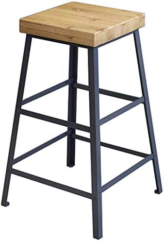 Amazon Com Yzjk Haiyu Simple Wrought Iron High Stool Solid Wood