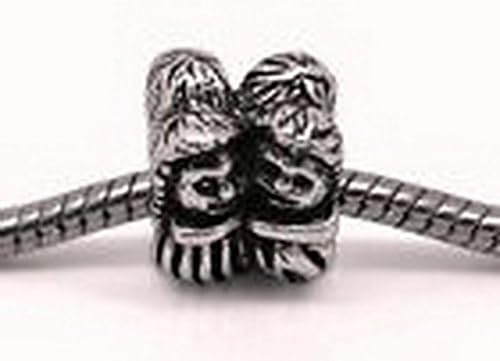 Glamorise Beads #14008 Couple Sweetheart Lovers Bride Groom Bead for Silver European Charm Bracelets