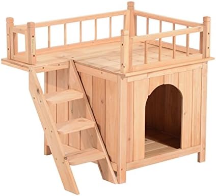 Pet House Wooden Dog Cat Puppy Room Bed Platform Bed Shelter Indoor Outdoor