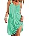 Women Fashion Summer Casual Sleeveless Beach Party Short Mini Dress, Teal, Small