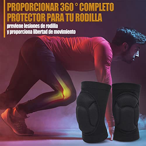 Rodilleras Voleibol, Rodilleras Deportivas, Rodilleras de Esponja Gruesa, Rodilleras Transpirables para Prevención de Colisiones para Deportes al Aire Libre, Correr, Gimnasio, Baloncesto (1 par)