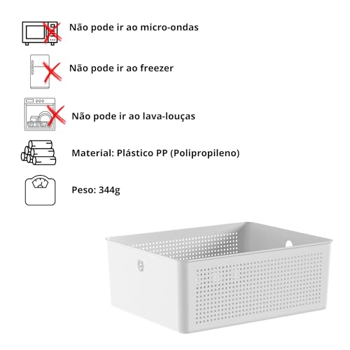 Ou Cesto Organizador Multiuso Branco Linha Flow