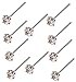 L & L Nation Peach Cz 925 Sterling Silver Nose Ring 1.2mm Prong Setting Straight Ended 10 Pcs Lot