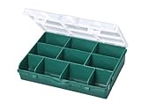 Stack-On SBG-10 10 Compartment Storage Organizer Box with Removable Dividers, Green