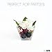 Ilyapa 2oz Plastic Dessert Cups - 50 Pack Mini Dessert Cups with Spoons - Clear Reusable Small Appetizer Cup for Cheesecake Shooters, Chocolate Mousse, Parfait - Party and Catering Supplies - Square