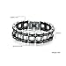 LEADCIN Masculine Mens Bike Chain Bracelet Stainless Steel Link, Silver Black Stone … (1)