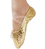 Polka Dot Leather Ballet Belly Slippers Dance Shoes Split-sole Gymnastics Yoga Shoes for Women