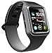 Clayco Hera Series Ultra Slim Protective Shock Resistant Bumper Case with Strap Bands for 44 mm Apple Watch Series 4 (2018 Release), Black