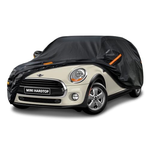 Kayme Waterproof Breathable Car Cover Compatible with Mini Cooper 3 Doors (2014-2025), 7 Layers Outdoor Car Cover, Rain Sun Dust Cover with Cotton Lining.