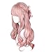 Ombre Long Curly Wig 2 Tone Pink Synthetic Lolita Wigs for Women Full Wigs with Heat Resistant Fiber Cosplay Wigs
