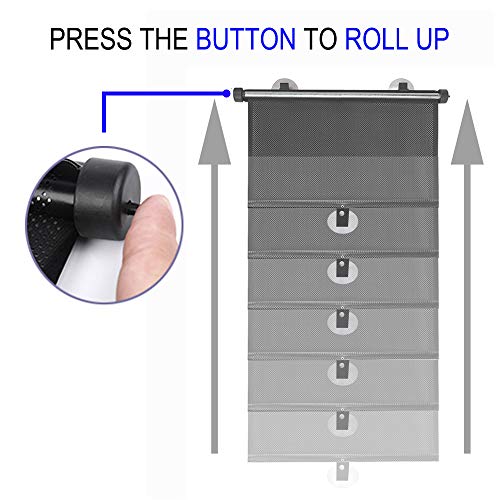 MOTOBA Car Shade for Baby,2 PCS Retractable Roller Car Window Sunshade to Protect Kids Pets Interior Seat from Harmful UV Rays, Keeps Car Cool