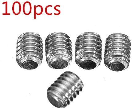 100Pcs M4 5mm 304 Stainless Steel Socket Set Screws Hexagon Headless Screws