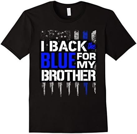 Men's Police Thin Blue Line: I Back the Blue for My Brother 2XL Black