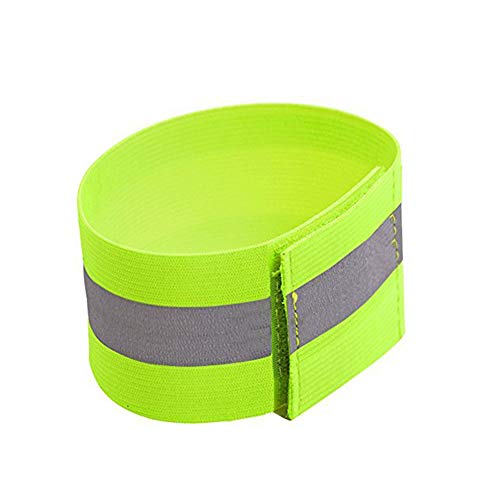 Fine Reflective Bands, Adjustable Reflective Armband Arm Wrist Ankle Leg Band,High Visibility Reflective Tape Strap for Clothing Biking and Safety Night Walking (Green)