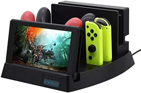 Microware 6 in 1 Charge Dock for Nintendo Switch, Charging Cable for Nintendo Switch (Multifunctional Charge Stand)
