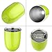 PPUNSON Tumbler with Lid-Stainless Steel Insulated Stemless Glass Cup for Wine Water Coffee Drinks Champagne Cocktail, Green