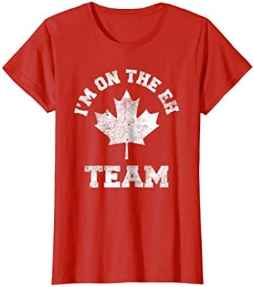 Womens I'm On The Eh Team Sports Canada Day T-Shirt - Vintage Small Red