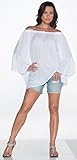Elan Women's Flutter Sleeve Top One size fits all with Compact Mirror