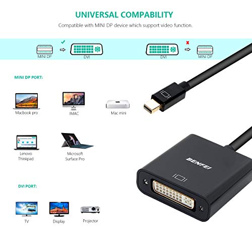 Mini DisplayPort to DVI, Benfei Gold-Plated Mini DP (Thunderbolt 2 Compatible) to DVI Adapter Compat - //medicalbooks.filipinodoctors.org