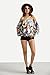 Romwe Women's Off Shoulder Cute Loose Blouse Crop Top Multicolor L