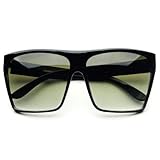 Large Retro Style Square Aviator Flat Top Sunglasses Shades (Black), Sunglasses For You