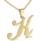 Besteel Womens Mother and Daughter Stainless Steel Alphabet Name Initial Letters Pendant Necklace Letter K