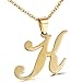Besteel Womens Mother and Daughter Stainless Steel Alphabet Name Initial Letters Pendant Necklace Letter K