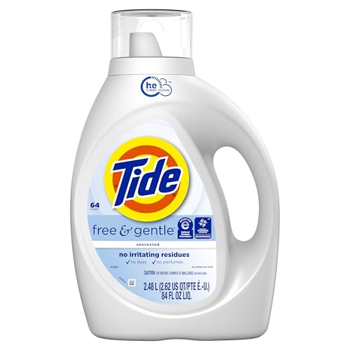 TIDE FREE & GENTLE LIQUID LAUNDRY DETERGENT, 84 FL OZ, 64 LOADS, HE COMPATIBLE