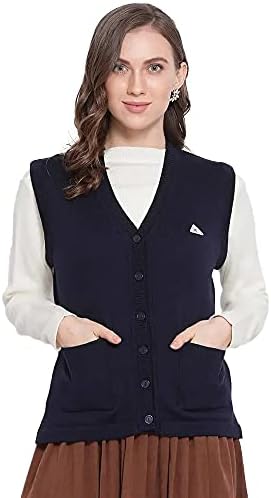 Monte Carlo Womens Sleeveless V Neck Cardigan Wool