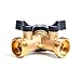 Ologymart Solid Brass, Heavy Duty 2 Way Y Connector Valve Splitter with Wide Grip converts 1 Spigot into 2
