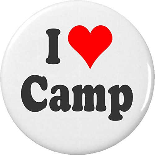I Love Camp 2.25â€ Large Pinback Button Pin Heart