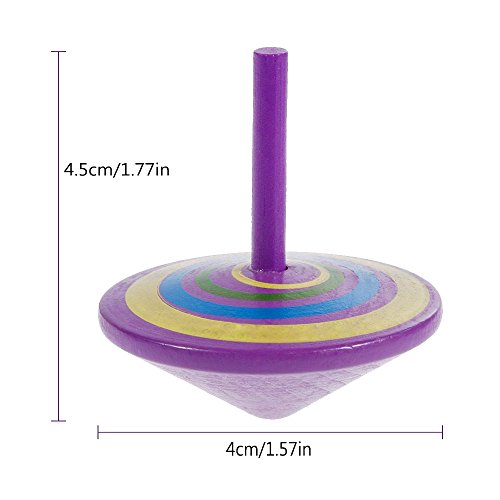 Kreisel aus Holz,12 Stück Mini Bunt Basteln Holzkreisel Set, Verschiedenen Mustern Bieten Einen Tollen Effekt Beim… – Bild 4