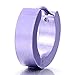 Pair Stainless Steel Purple Huggie Hinged Hoop Earrings Unisex Men Women